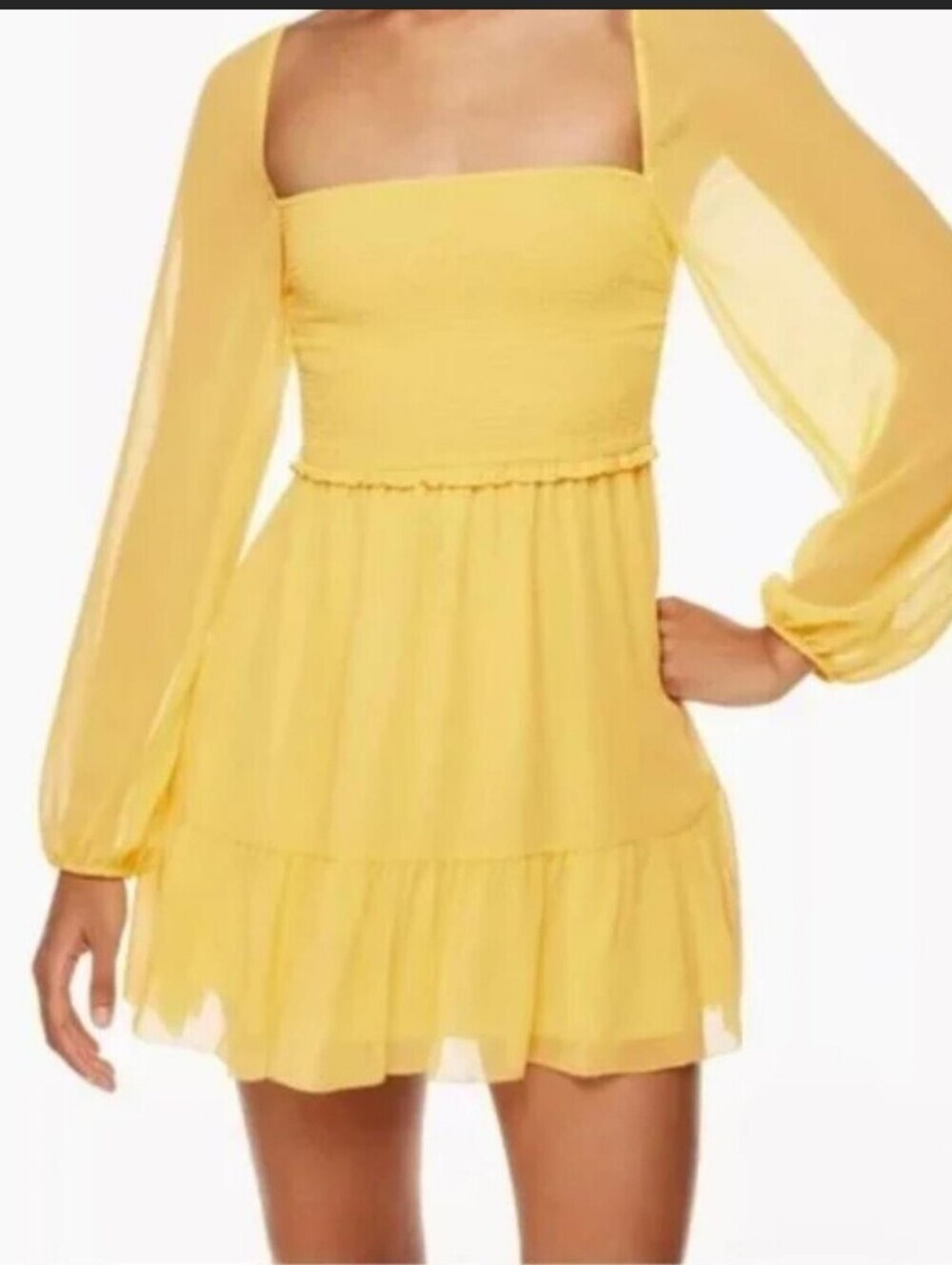 Aritzia Wilfred Tempest long-sleeve dress Sunflower Turnesol Size Medium